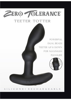 Zero Tolerance Teeter Totter Vibrating Prostate Massager  Silicone Rechargeable Waterproof Black