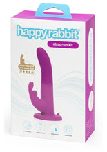 Load image into Gallery viewer, Happy Rabbit Vibe Strap-on Harness Set Silicone USB Rechargeable Vibrating Purple