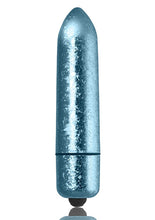 Load image into Gallery viewer, Rocks-Off 120mm Frosted Fleurs Multi Function Bullet Waterproof Blue