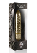 Load image into Gallery viewer, Rocks-Off 120mm Frosted Fleurs Multi Function Vibrating Bullet Waterproof Gold