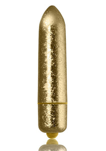 Rocks-Off 120mm Frosted Fleurs Multi Function Vibrating Bullet Waterproof Gold