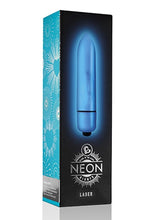 Load image into Gallery viewer, Rocks-Off  Neon Nights 80mm Laser Vibrating Bullet Multi Function Waterproof Blue