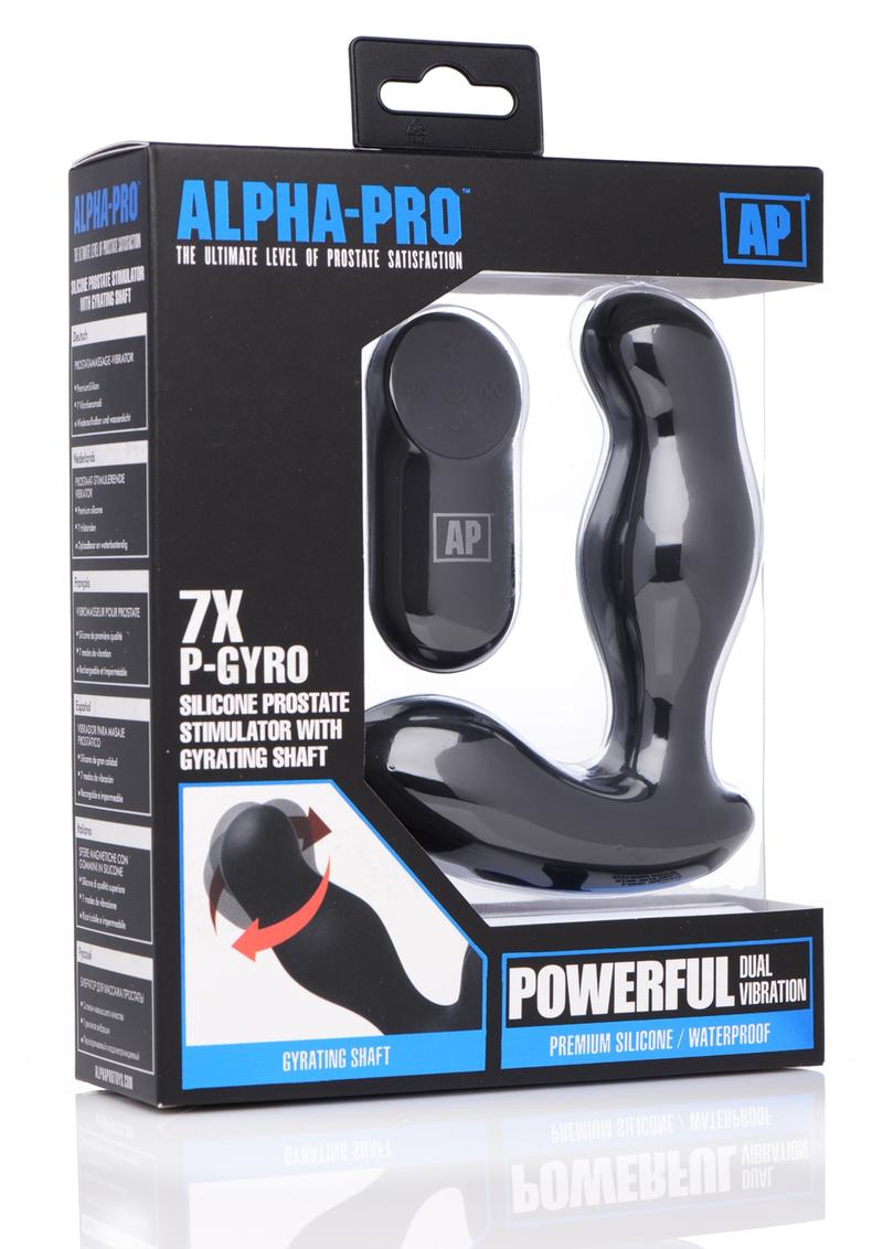 Alpha-Pro 7x P-Gyro Silicone Prostate Stimulator With Gyrating Shaft Waterproof