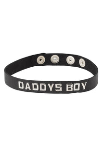 Wordband Collar Daddys Boy Black