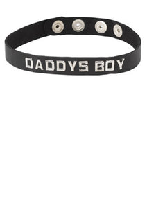 Wordband Collar Daddys Boy Black