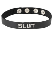 Wordband Collar Slut Black