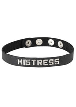 Load image into Gallery viewer, Wordband Collar Mistress Black