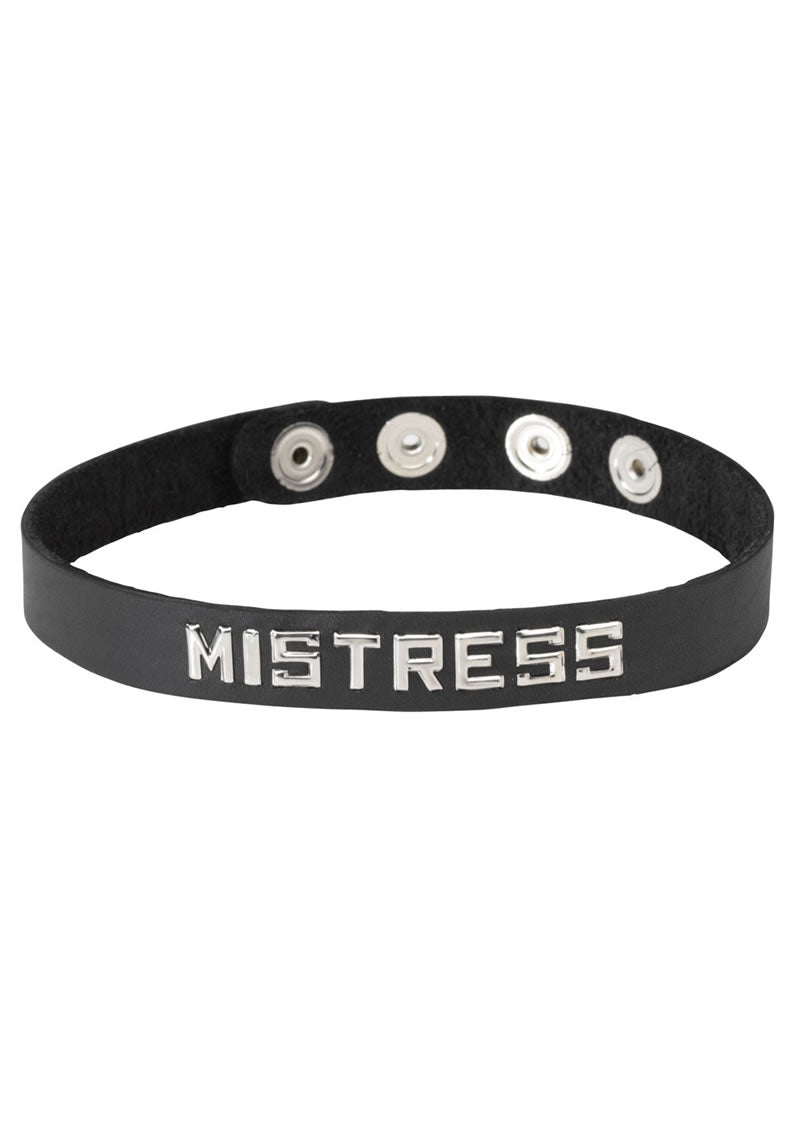 Wordband Collar Mistress Black