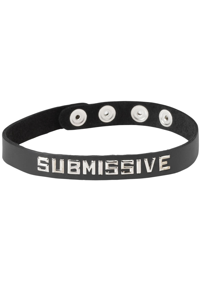 Wordband Collar Submissive Black