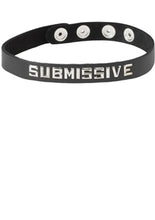 Load image into Gallery viewer, Wordband Collar Submissive Black