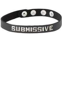 Wordband Collar Submissive Black