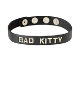 Load image into Gallery viewer, Wordband Collar Bad Kitty Black