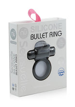 Load image into Gallery viewer, Nu Sensuelle Silicone Bullet Ring With Clit USB Stimulator Rechargeable Multi Speed Black