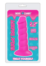 Load image into Gallery viewer, Rock Candy Suga Daddy 5.5 Dildo Non Vibrating Suction Cup Base Pink