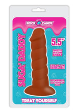 Load image into Gallery viewer, Rock Candy Suga Daddy 5.5 Dildo Non Vibrating Suction Cup Base Brown