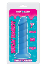 Load image into Gallery viewer, Rock Candy Suga Daddy 7 Dildo Non Vibrating suction Cup Base Blue