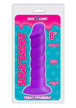 Load image into Gallery viewer, Rock Candy Suga Daddy 8 Dildo Non vibrating Suction Cup Base Purple