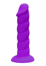 Load image into Gallery viewer, Rock Candy Suga Daddy 8 Dildo Non vibrating Suction Cup Base Purple