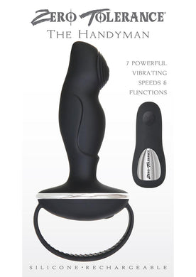 Zero Tolerance The Handyman Vibrating Anal/Prostate Stimulation Silicone Rechargeable Remote Control Black