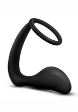 Load image into Gallery viewer, Anal Adventures Platinum Cock Ring Plug Silicone Non Vibrating Black
