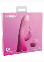 Load image into Gallery viewer, Threesome Wall Banger Rabbit Silicone Vibrator USB Rechargeable Suction Cup Wireless  Remote Splashproof Pink