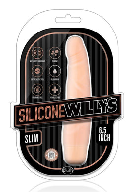 Silicone Willy`s Slim Vibrating Dildo Multi Speed Splashproof  6.5 Inch Flesh