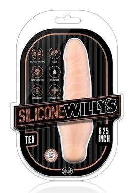 Silicone Willy`s Tex Vibrating Dildo Multi Speed Splashproof  6.25 Inch Flesh