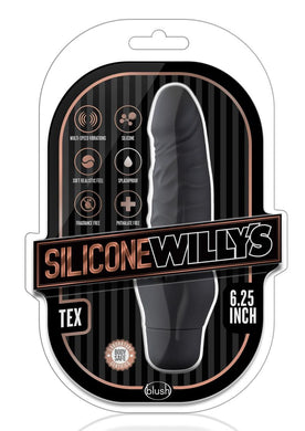 Silicone Willy`s Tex Vibrating Dildo Multi Speed Splashproof  6.25 Inch Black