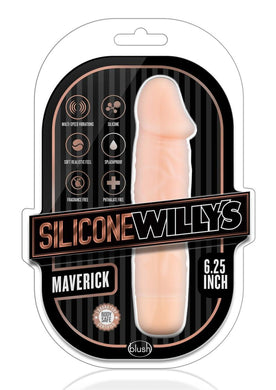 Silicone Willy`s Maverick Vibrating Dildo Multi Speed Splashproof  6.25 Inch Flesh