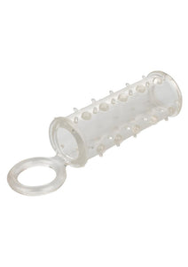 Sensation Enhancer Penis Sleeve With Scrotum Support Ring Clear