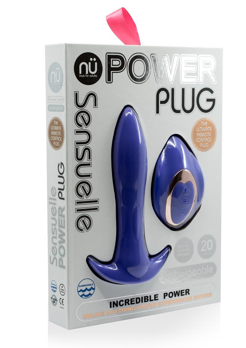 Nu Sensuelle Power Plug Remote Control Anal Plug Rechargeable Waterproof  Vibrating Purple