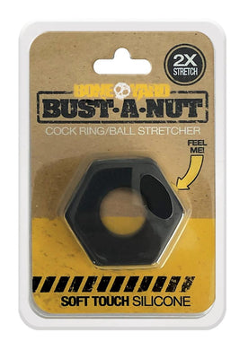 Bone Yard Bust A Nut Silicone Cock Ring Ball Stretcher Black