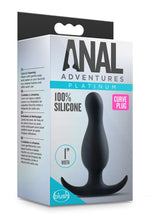 Load image into Gallery viewer, Anal Adventures Platinum Curve Anal Plug Silicone 1 Inch Width Black