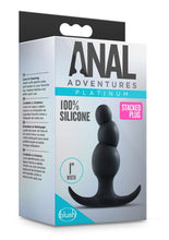 Load image into Gallery viewer, Anal Adventures Platinum Silicone Beaded Anal Plug Non Vibrating 1 Inch Width Black