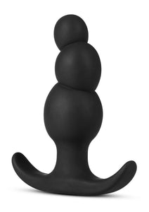 Anal Adventures Platinum Silicone Beaded Anal Plug Non Vibrating 1 Inch Width Black