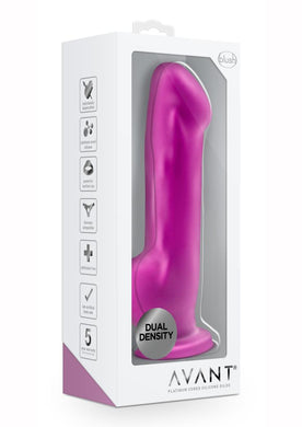 Avant D7 Ergo Non Vibrating Dildo Silicone Suction Cup Base Harness Compatible Waterproof Violet