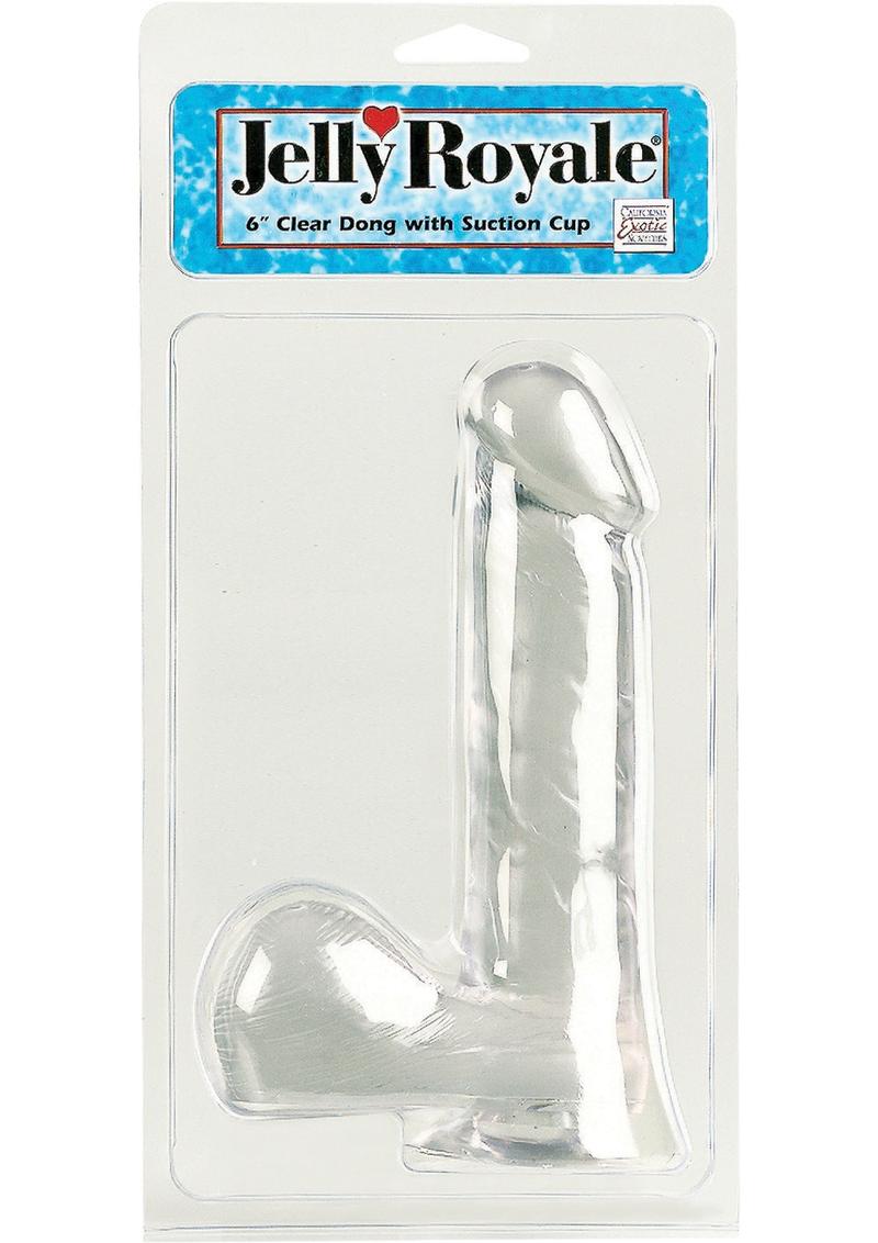 JELLY ROYALE DONG WITH SUCTION CUP 6 INCH CLEAR