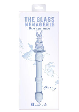 Glass Menage Rabbit Dildo Lght Blue