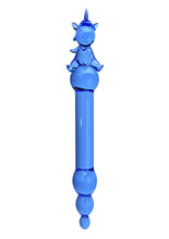 Load image into Gallery viewer, Glass Menage Unicorn Dildo Drk Blue