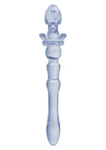 Load image into Gallery viewer, Glass Menage Puppy Dildo Lght Blu