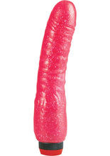 Load image into Gallery viewer, Hot Pinks Curved Penis Jelly Realistic Vibrator Glitter Pink 8 Inch