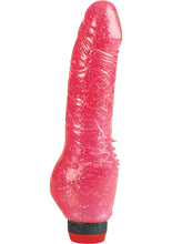 Load image into Gallery viewer, Hot Pinks Cliterrific Jelly Realistic Vibrator Glitter Pink 8 Inch