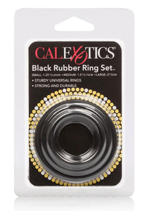 Rubber Cock Rings 3 Piece Set Black