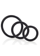 Load image into Gallery viewer, Rubber Cock Rings 3 Piece Set Black