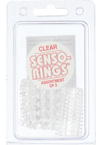 Sensi Rings Clear 3 Pack For Use in Penis Or Vibrator