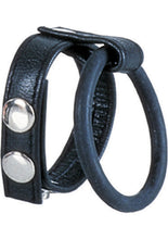 Load image into Gallery viewer, Ball Spreader Adjustable Leather Strap With Ring Large Black