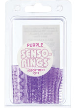 Load image into Gallery viewer, Sensi Rings Purple 3 Pack For Use in Penis Or Vibrator