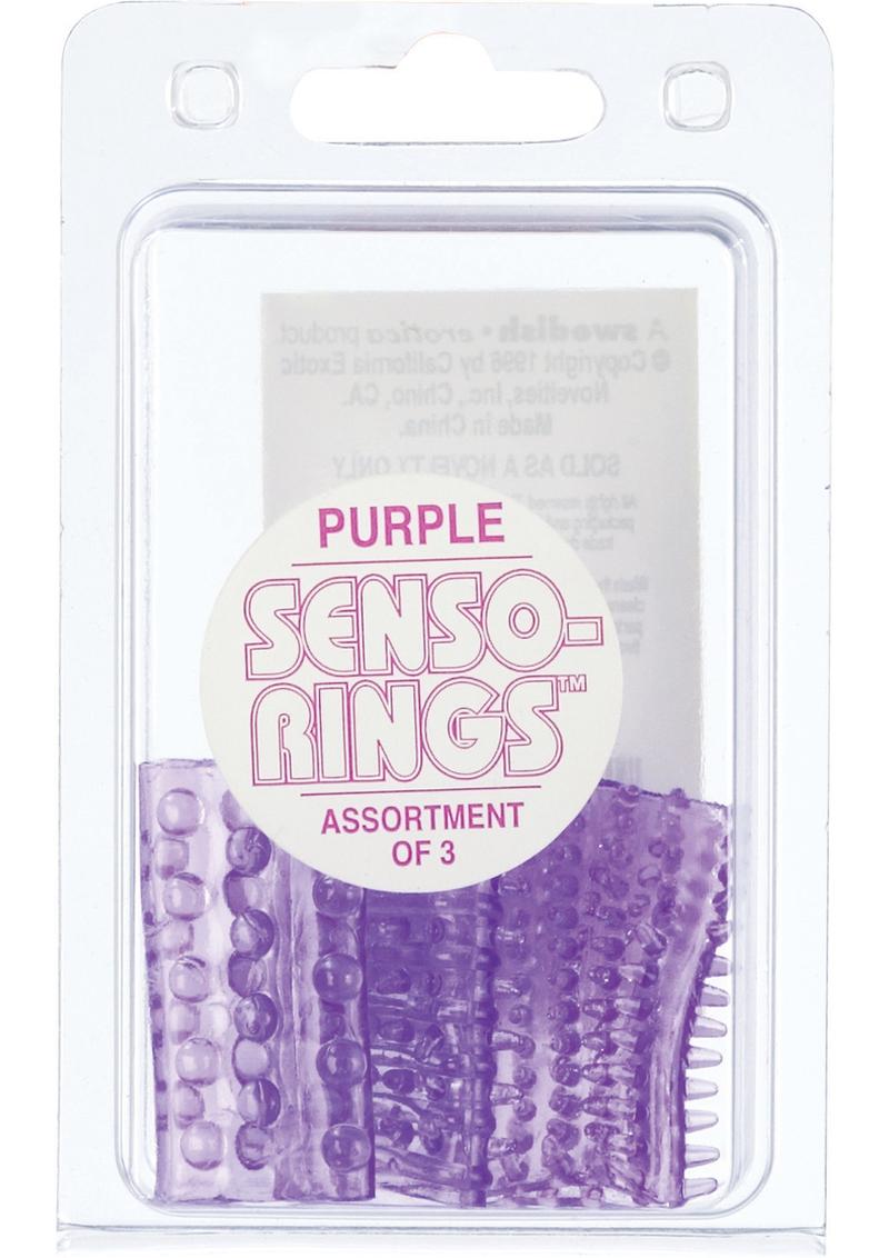 Sensi Rings Purple 3 Pack For Use in Penis Or Vibrator