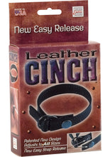 Load image into Gallery viewer, Leather Cinch Adjustable Cockring With Snap Release Black