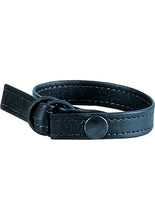 Load image into Gallery viewer, Leather Cinch Adjustable Cockring With Snap Release Black